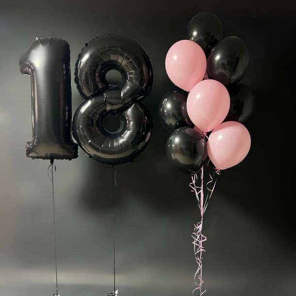 Набор шаров ночная роза, артикул F1411801 - 6750 рублей, доставка по городу. Flawery - доставка цветов