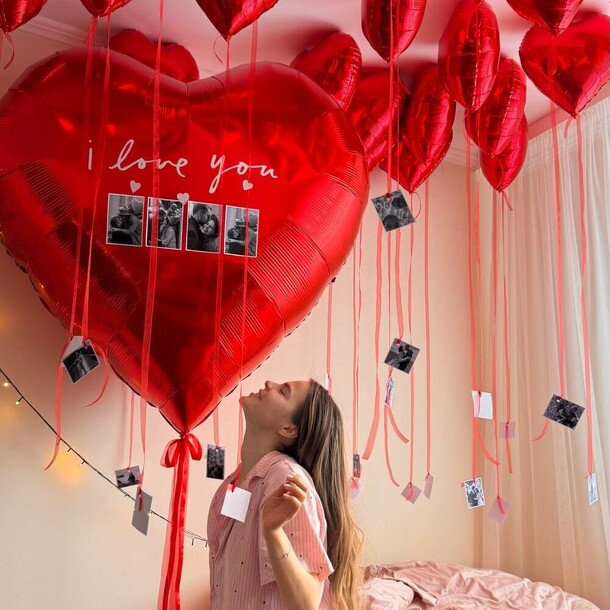 Воздушные шары для девушки воспоминания, артикул F1443354 - 25700 рублей, доставка по городу. Flawery - доставка цветов