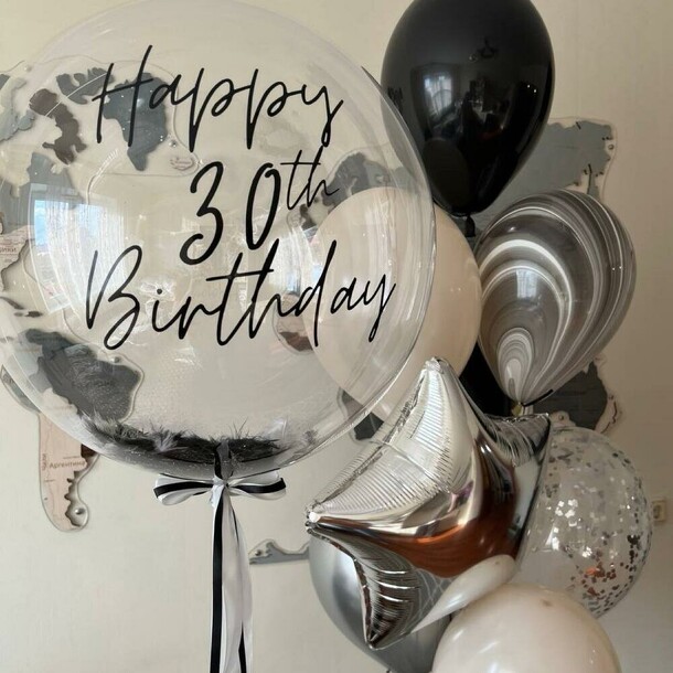 Шары для мужчины графит, артикул F1450774 - 6390 рублей, доставка по городу. Flawery - доставка цветов