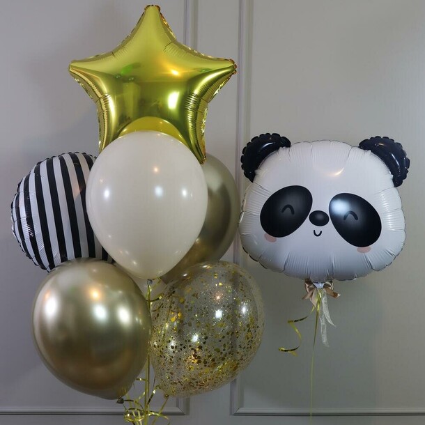 Шары для девочки панда, артикул F1450821 - 4860 рублей, доставка по городу. Flawery - доставка цветов