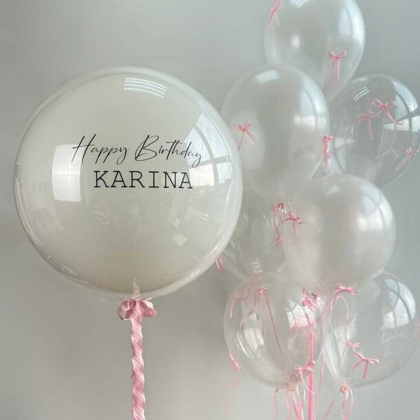 Шары для девушки розовый кристалл, артикул F1450841 - 7320 рублей, доставка по городу. Flawery - доставка цветов