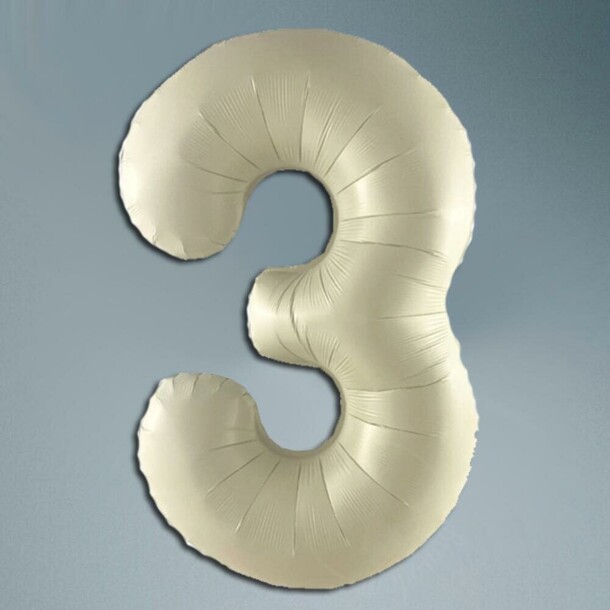 Шар цифра кремовый сатин 3, артикул F1452259 - 1950 рублей, доставка по городу. Flawery - доставка цветов