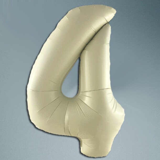 Шар цифра кремовый сатин 4, артикул F1452260 - 1950 рублей, доставка по городу. Flawery - доставка цветов