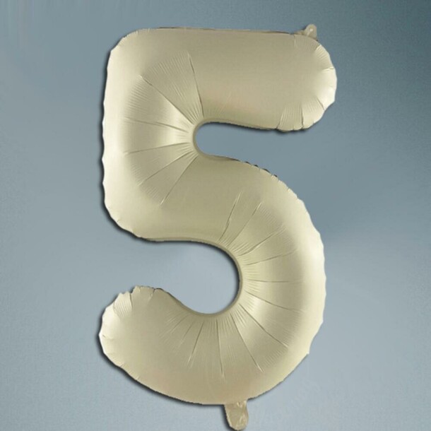 Шар цифра кремовый сатин 5, артикул F1452261 - 1950 рублей, доставка по городу. Flawery - доставка цветов