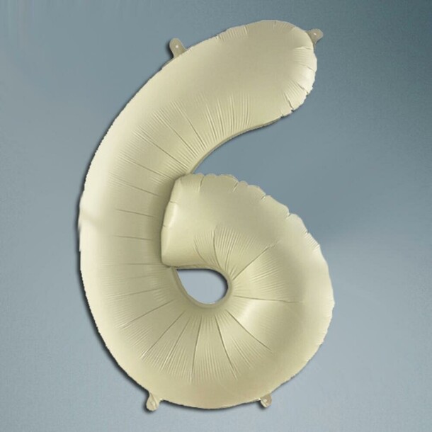 Шар цифра кремовый сатин 6, артикул F1452262 - 1950 рублей, доставка по городу. Flawery - доставка цветов