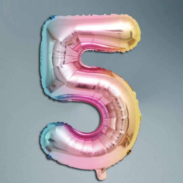 Шар цифра градиент 5, артикул F1452319 - 1950 рублей, доставка по городу. Flawery - доставка цветов