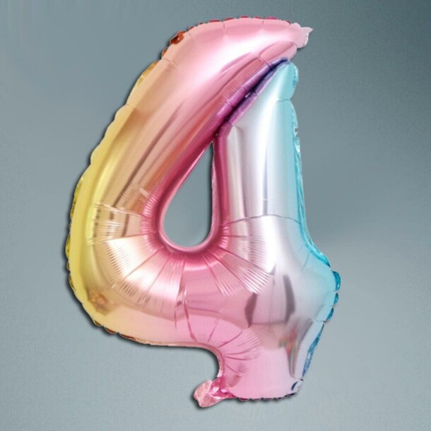 Шар цифра градиент 4, артикул F1452320 - 1950 рублей, доставка по городу. Flawery - доставка цветов