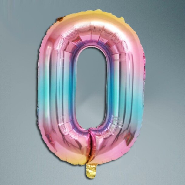 Шар цифра градиент 0, артикул F1452324 - 1950 рублей, доставка по городу. Flawery - доставка цветов