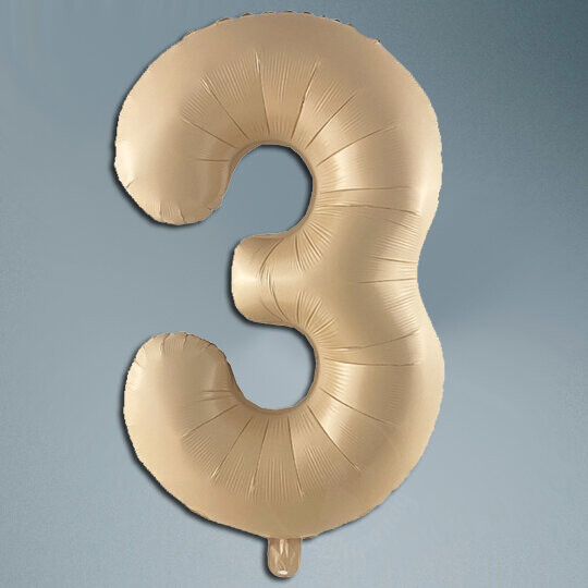 Шар цифра карамельный сатин 3, артикул F1453098 - 1950 рублей, доставка по городу. Flawery - доставка цветов