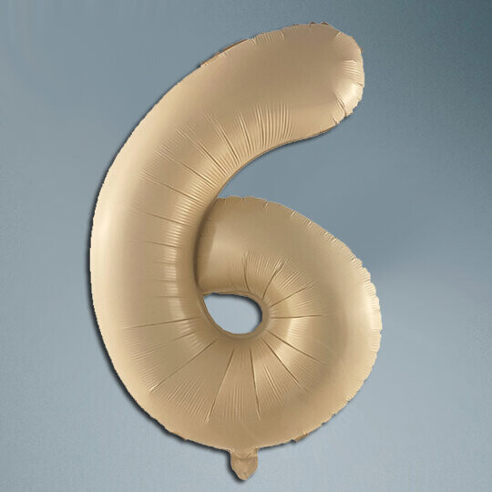 Шар цифра карамельный сатин 6, артикул F1453101 - 1950 рублей, доставка по городу. Flawery - доставка цветов