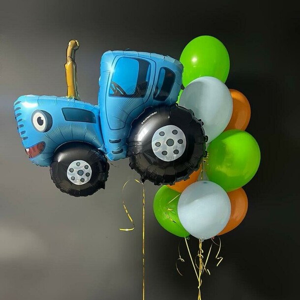 Шарики для мальчика синий трактор, артикул F1465976 - 5748 рублей, доставка по городу. Flawery - доставка цветов