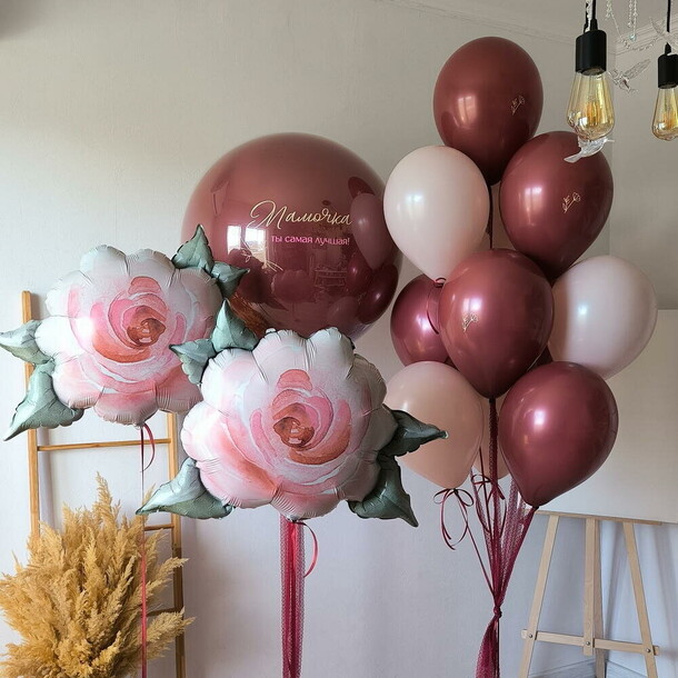 Шары для мамы розы в саду, артикул F1486477 - 11590 рублей, доставка по городу. Flawery - доставка цветов