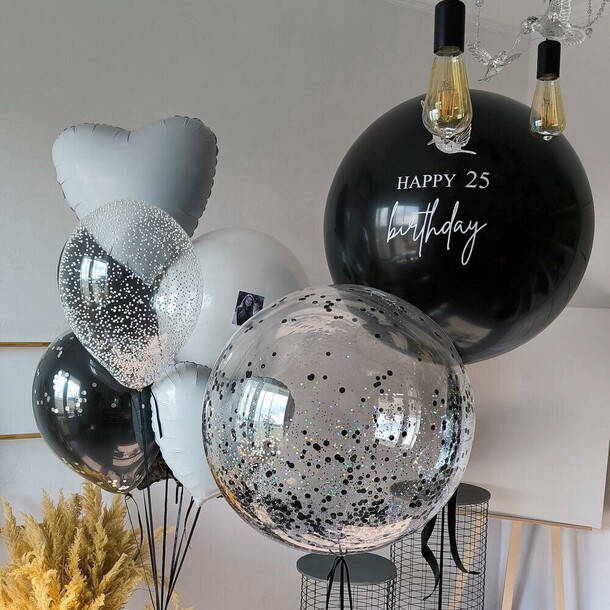 Шары для девушки леди в черном, артикул F1503659 - 10870 рублей, доставка по городу. Flawery - доставка цветов