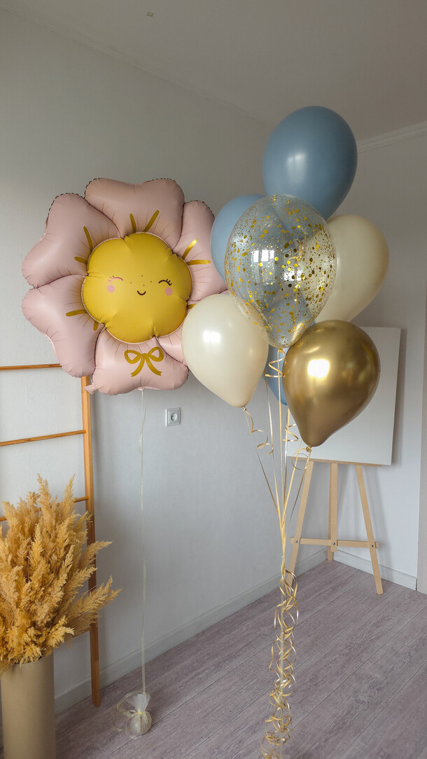 Шары девочке солнечный день, артикул F1504806 - 4970 рублей, доставка по городу. Flawery - доставка цветов