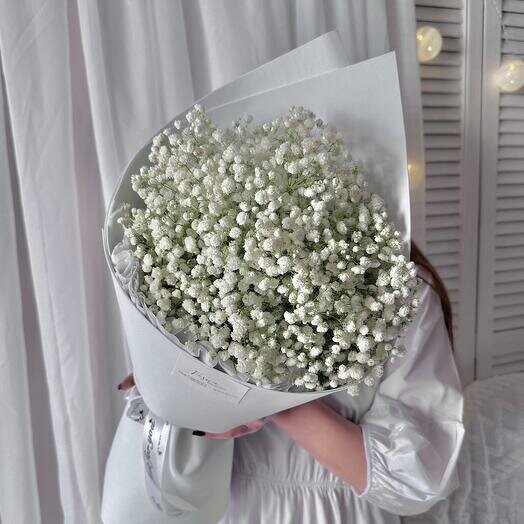 Букет гипсофила белая размер s, артикул F1395113 - 2505 рублей, доставка по городу. Flawery - доставка цветов