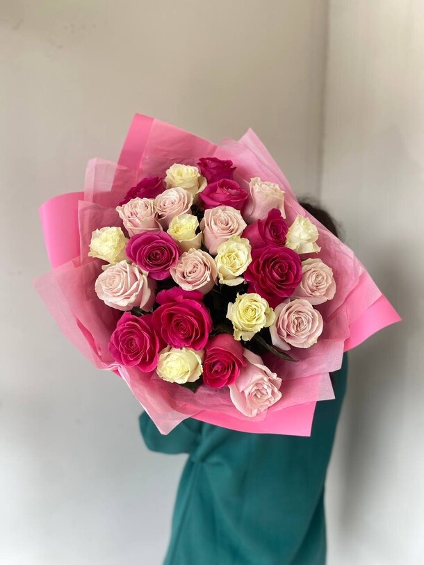 25 розовых роз💗, артикул F1418062 - 9170 рублей, доставка по городу. Flawery - доставка цветов