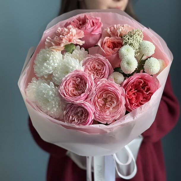 Розовый букет хит, артикул F1406324 - 7425 рублей, доставка по городу. Flawery - доставка цветов