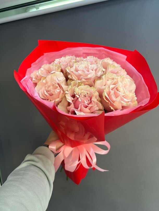 Французские розы 9шт, артикул F1402163 - 4500 рублей, доставка по городу. Flawery - доставка цветов