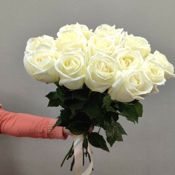 Монобукет из 15 роз аваланж 60см, артикул F1407064 - 7350 рублей, доставка по городу. Flawery - доставка цветов