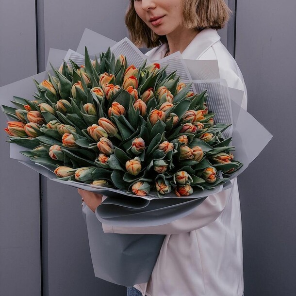 Тюльпаны пионовидные, артикул F1154206 - 29281 рублей, доставка по городу. Flawery - доставка цветов