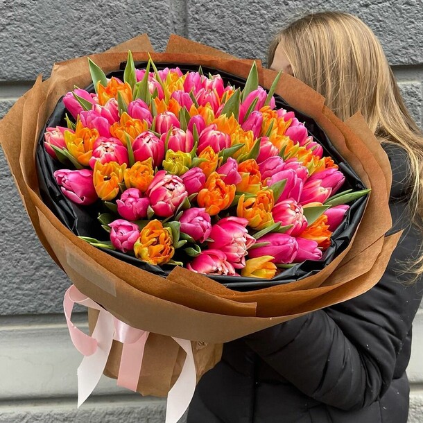 Тюльпаны пионовидные, артикул F1166068 - 24793 рублей, доставка по городу. Flawery - доставка цветов