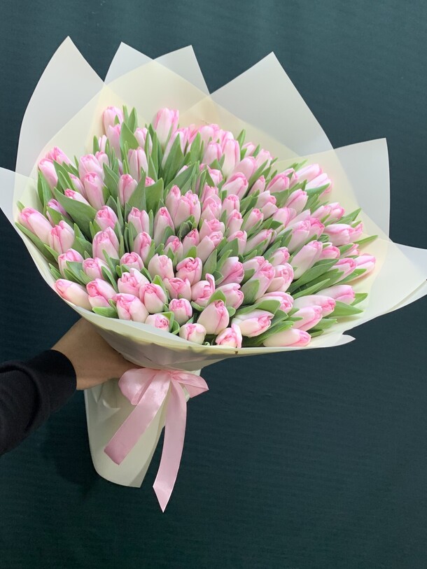 Тюльпаны розовые, артикул F1387080 - 29039 рублей, доставка по городу. Flawery - доставка цветов