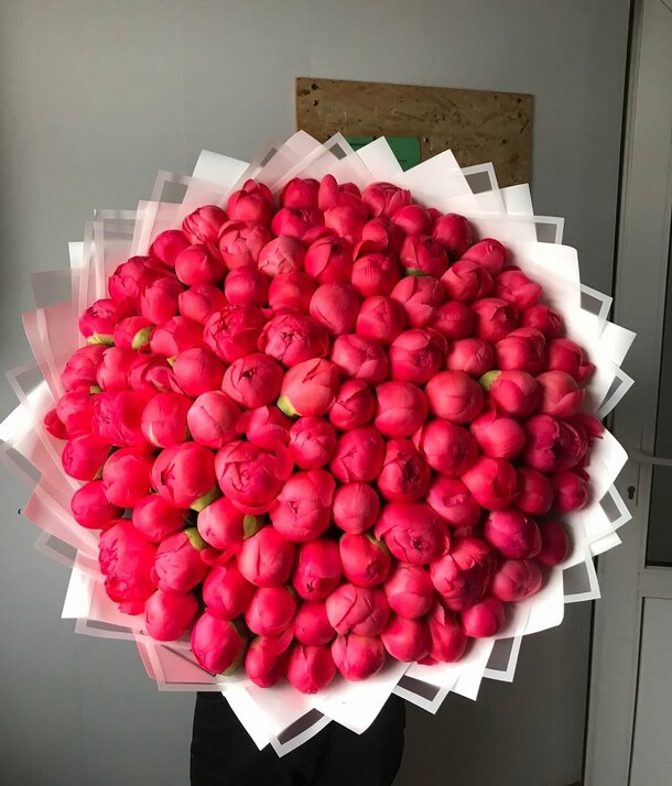 Пионы коралловые 101, артикул F1428306 - 108899 рублей, доставка по городу. Flawery - доставка цветов