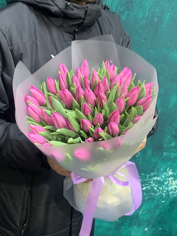 Микс тюльпанов, артикул F18741 - 9999 рублей, доставка по городу. Flawery - доставка цветов