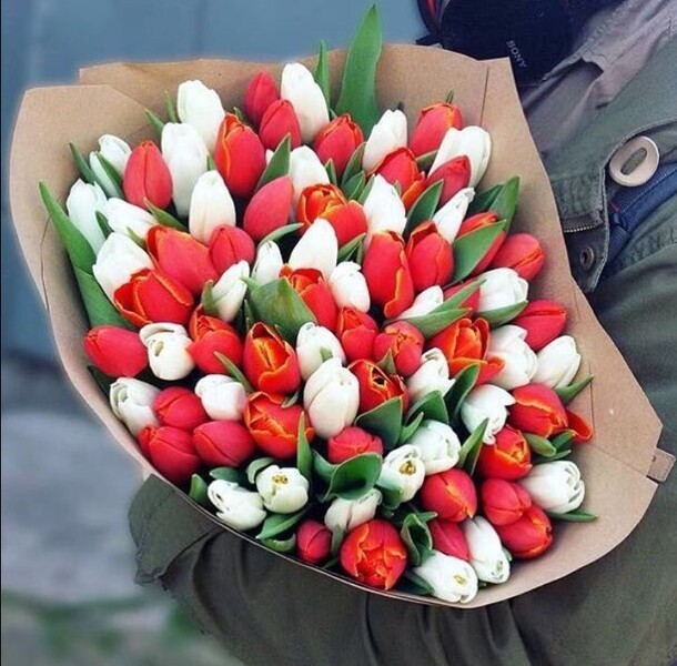 Микс тюльпанов, артикул F18992 - 26619 рублей, доставка по городу. Flawery - доставка цветов