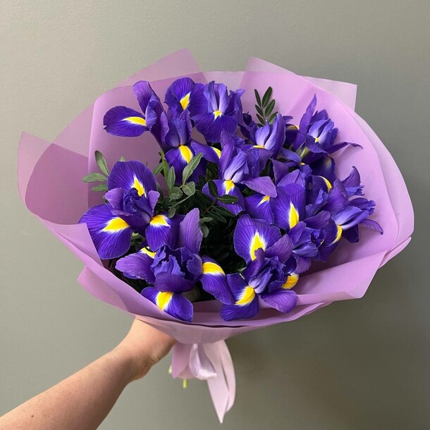 Букет из 11 ирисов | акция, артикул F1401809 - 3690 рублей, доставка по городу. Flawery - доставка цветов