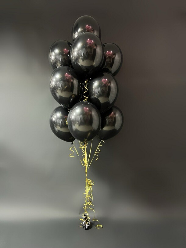 Фонтан из 13 черных воздушных шаров, артикул F1402239 - 3500 рублей, доставка по городу. Flawery - доставка цветов