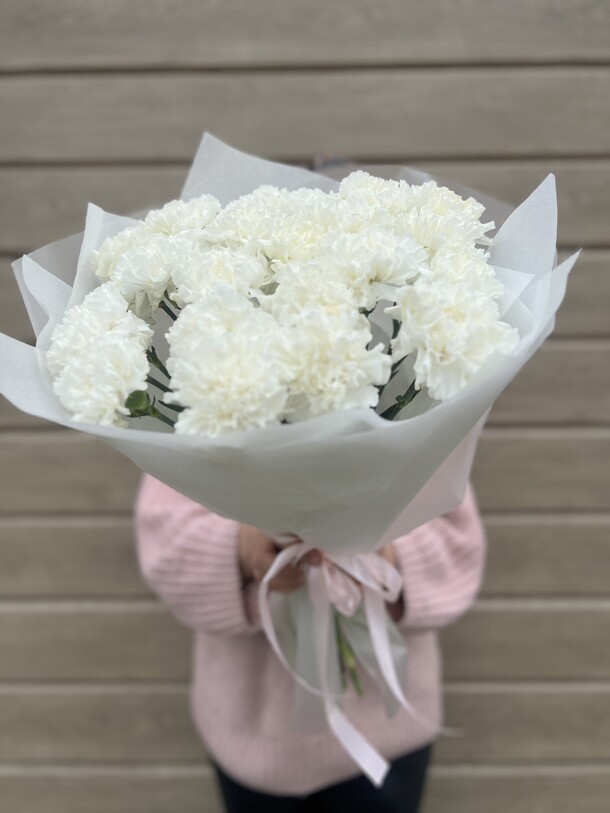 Белый диантус, артикул F1434741 - 6100 рублей, доставка по городу. Flawery - доставка цветов