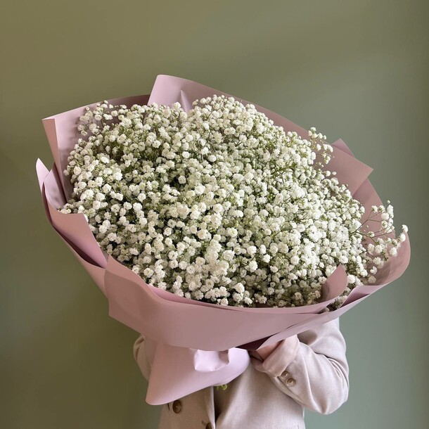 Букет из белоснежных гипсофил, артикул F1453363 - 7409 рублей, доставка по городу. Flawery - доставка цветов