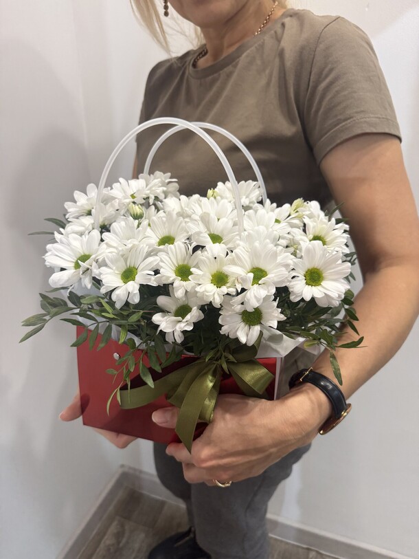 Сумочка с ромашками, артикул F1423908 - 2990 рублей, доставка по городу. Flawery - доставка цветов