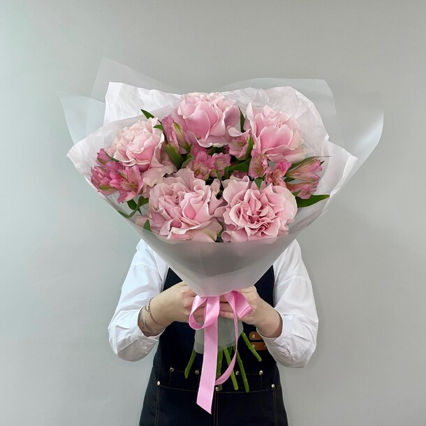 Дуобукет с французскими розами, артикул F1416207 - 3454 рублей, доставка по городу. Flawery - доставка цветов