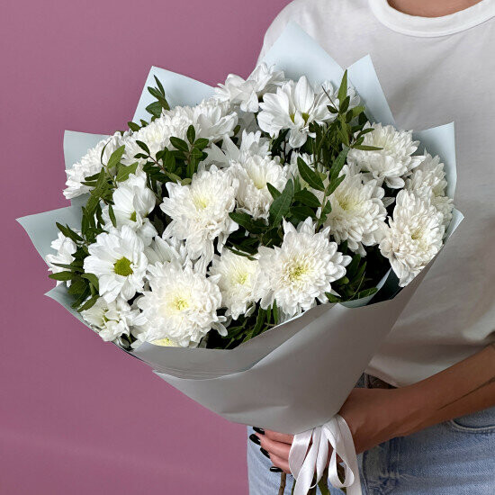 Хризантемы с фисташкой, артикул F1435291 - 3200 рублей, доставка по городу. Flawery - доставка цветов