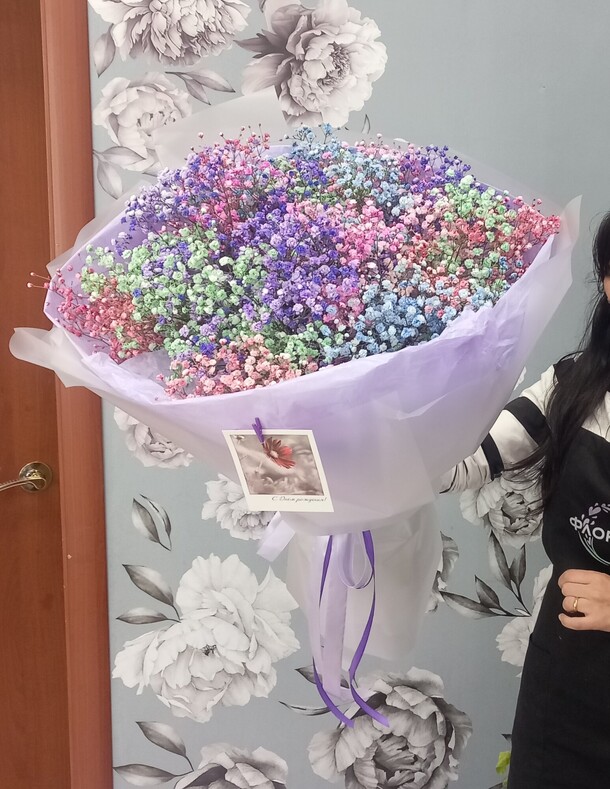 Букет из гипсофилой, артикул F1446810 - 6600 рублей, доставка по городу. Flawery - доставка цветов