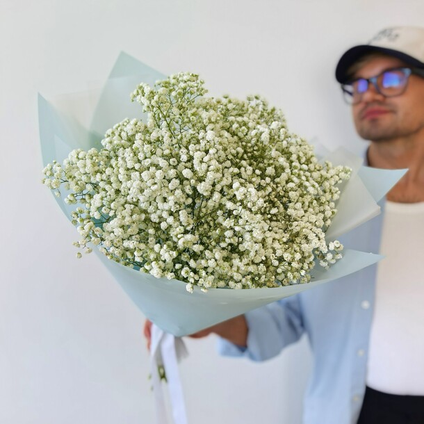 Белая гипсофила 9шт, артикул F1448844 - 2916 рублей, доставка по городу. Flawery - доставка цветов
