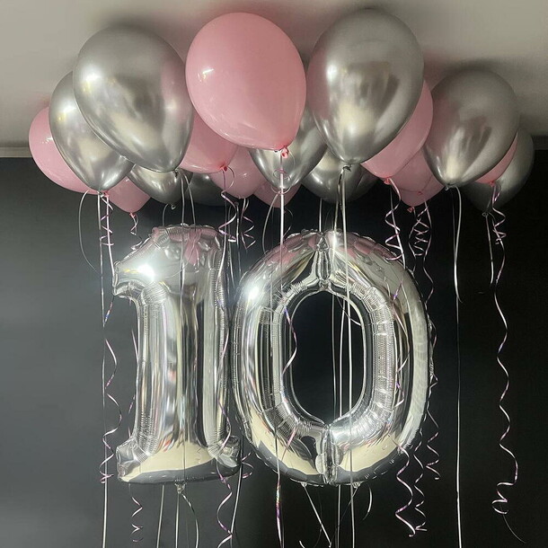 Шары для девочки - серебряные ноты, артикул F1453594 - 8950 рублей, доставка по городу. Flawery - доставка цветов