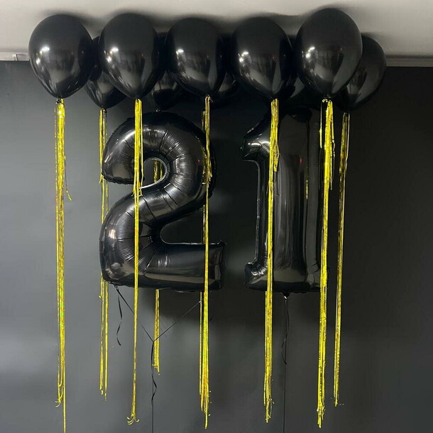 Шары "черная страсть", артикул F1453725 - 5880 рублей, доставка по городу. Flawery - доставка цветов