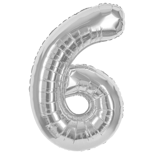 Шар цифра 6 - серебро, артикул F1453863 - 1790 рублей, доставка по городу. Flawery - доставка цветов