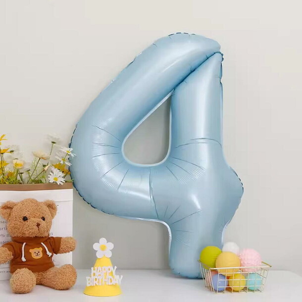 Шар цифра 4 - голубой, артикул F1454340 - 1790 рублей, доставка по городу. Flawery - доставка цветов