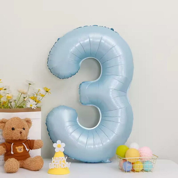Шар цифра 3 - голубой, артикул F1454345 - 1790 рублей, доставка по городу. Flawery - доставка цветов