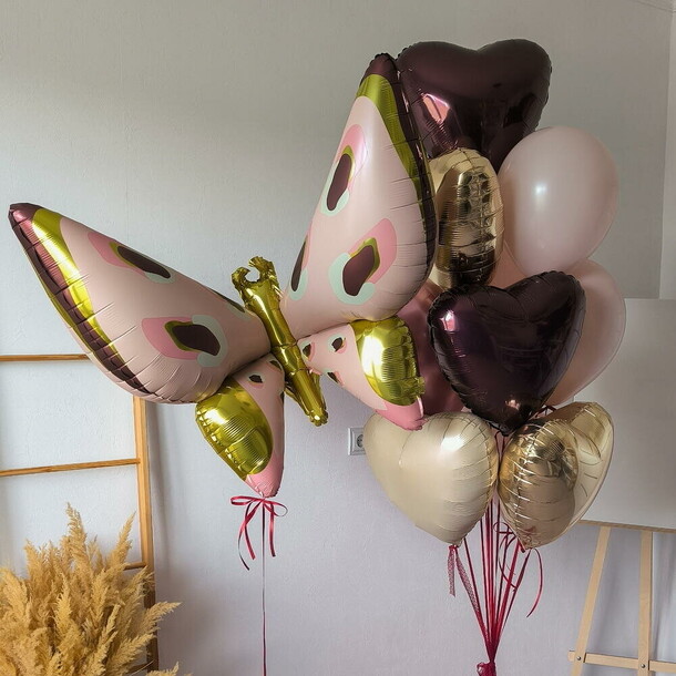 Шары для девочки - розовая нежность, артикул F1487357 - 5100 рублей, доставка по городу. Flawery - доставка цветов