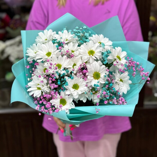 Хризантема гипсофила, артикул F1274204 - 2490 рублей, доставка по городу. Flawery - доставка цветов