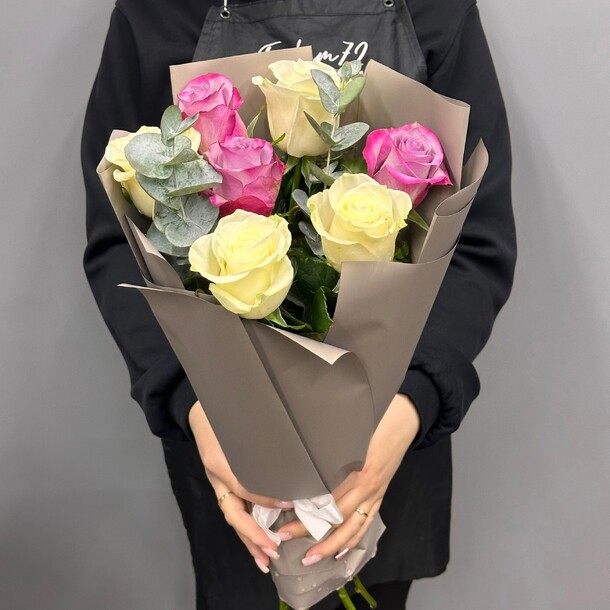 Роза и эвкалипт, артикул F1323173 - 3490 рублей, доставка по городу. Flawery - доставка цветов