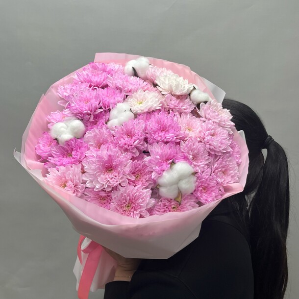 Букет розовой хризантемы, артикул F1487288 - 4150 рублей, доставка по городу. Flawery - доставка цветов