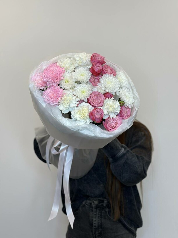 Нежный букет со стойким составом🎀, артикул F1483038 - 4640 рублей, доставка по городу. Flawery - доставка цветов