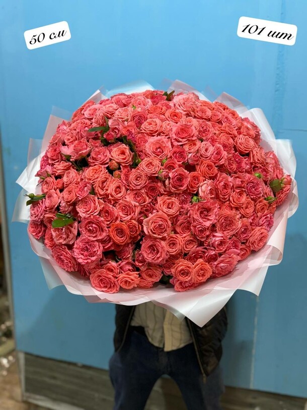 Роза кустовая пионовидная, артикул F1480966 - 36537 рублей, доставка по городу. Flawery - доставка цветов