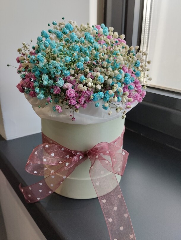 Радужное воздушное облачко из гипсофилы, артикул F1129828 - 2000 рублей, доставка по городу. Flawery - доставка цветов